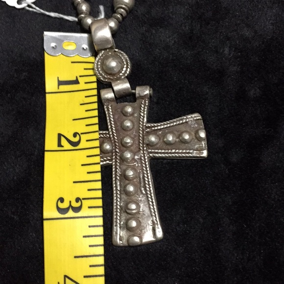 Old Thai silver beads cross - Picture 2 of 3